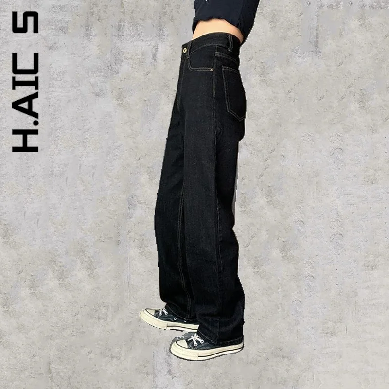

H.Aic S Plus Size Women Jeans High Waist 2022 Denim Pants Loose Trendy Baggy Y2k Straight Jeans Women Mom Pants Trousers Woman
