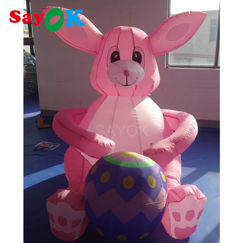 

SAYOK 2 м (6.56фт) высокий надувной Пасхальный кролик модель надувной кролик с яйцом морковь мультяшное животное для пасхального украшения