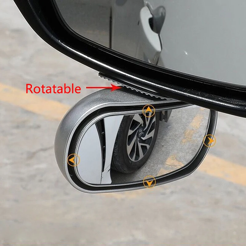 

1PC Universal Car Mirror 360° Adjustable Wide Angle Side Rear Mirrors Blind Spot Snap Way For Parking Auxiliary Rear View Mirror
