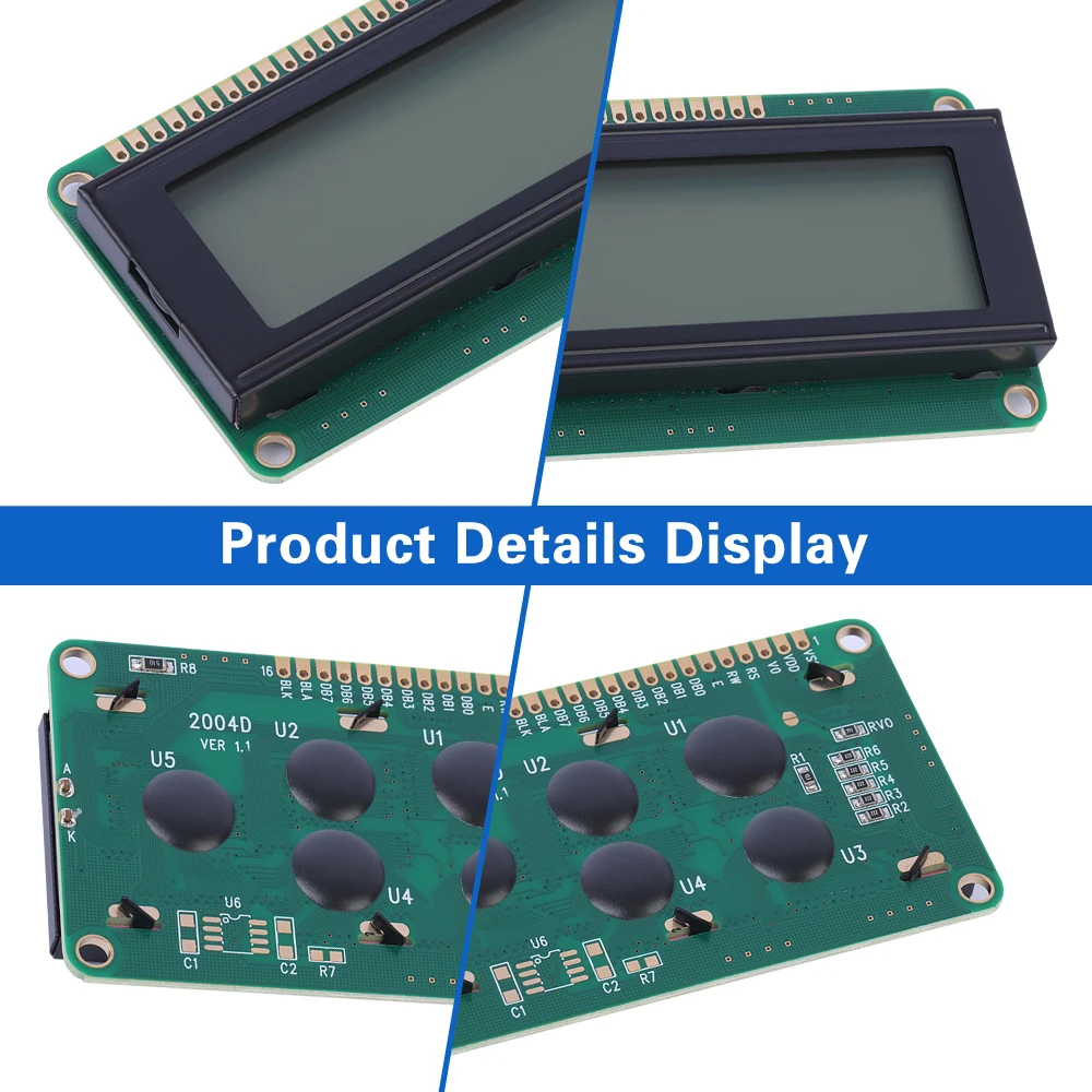 Ледяная голубая пленка черные буквы 2004D символьный ЖК-модуль экран дисплея 4*20 4X20