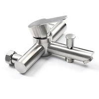 wall mount cold hot water mixer 304 stainless steel triple valve nozzle tap bathtub faucet bathroom shower faucet
