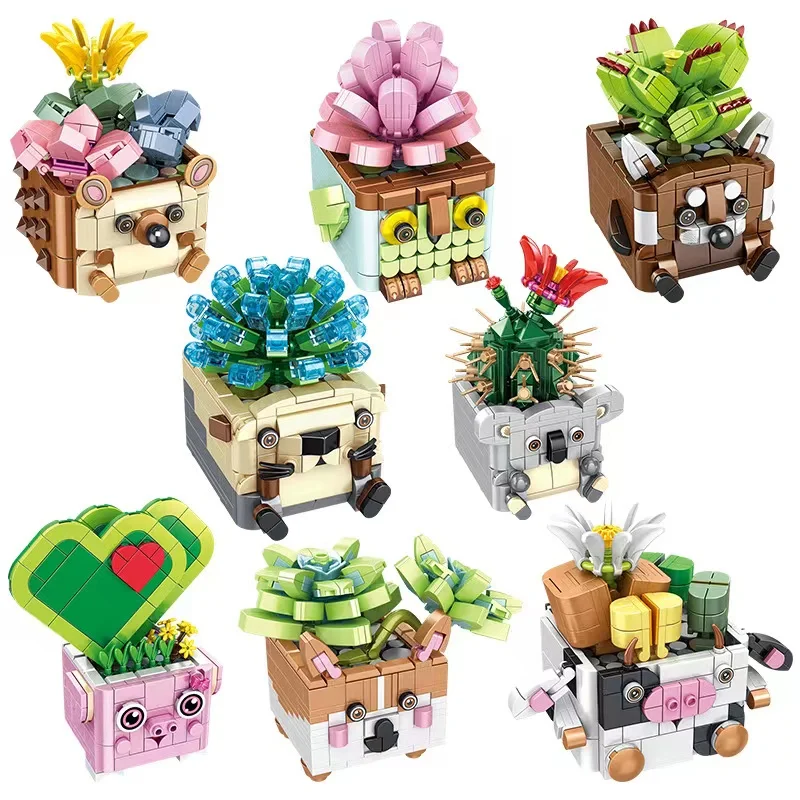 

Building blocks, flowers, bonsai, 3D plants, flowers, cactus, children's model, building blocks, educational toys, gifts for gir