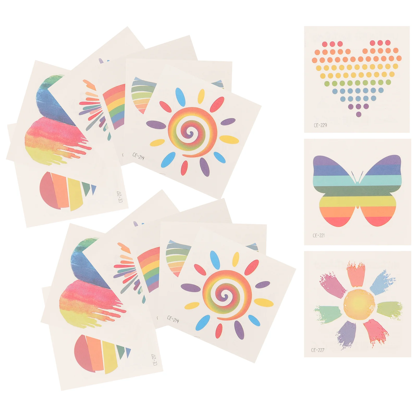 

20 Sheets Temporary Tattoos Face Stickers Gay Decor The Decorative Decal Pride Kids