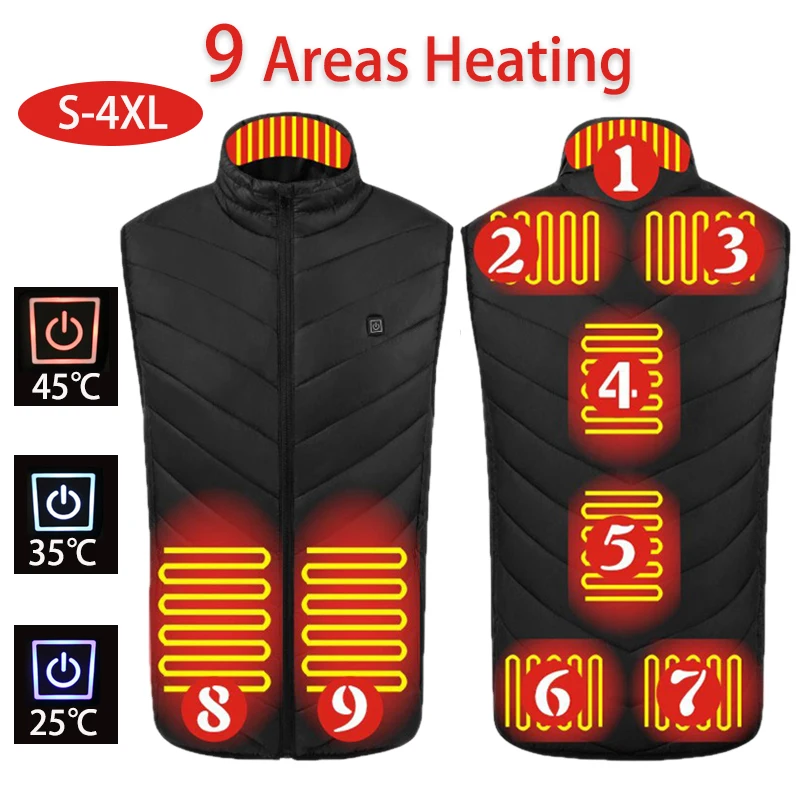 

Soft and Comfortable Heated Vest Usb for Women Multi Gear Temperature Control Warm Men Vest Safe Heating Washable Jackets Winter