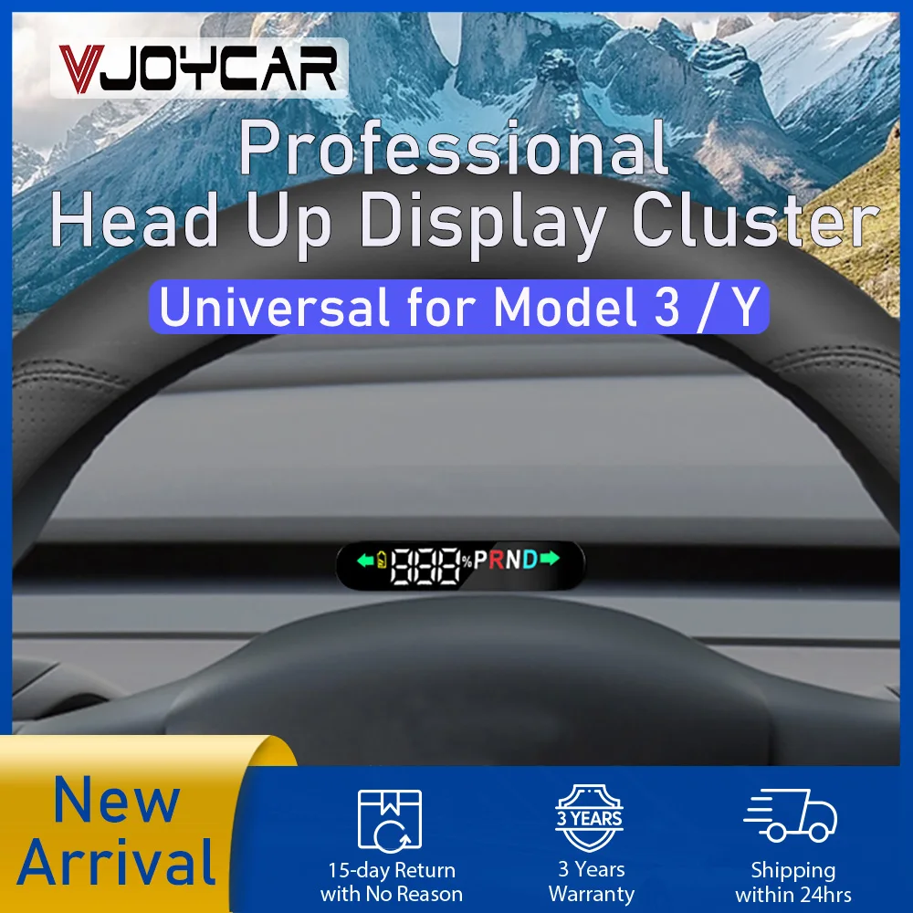 

New VX1 Dashboard Hidden HUD Cluster for Tesla Model 3 Y Smart Speed Gear Position Turning Light Battery Free Software Upgrade