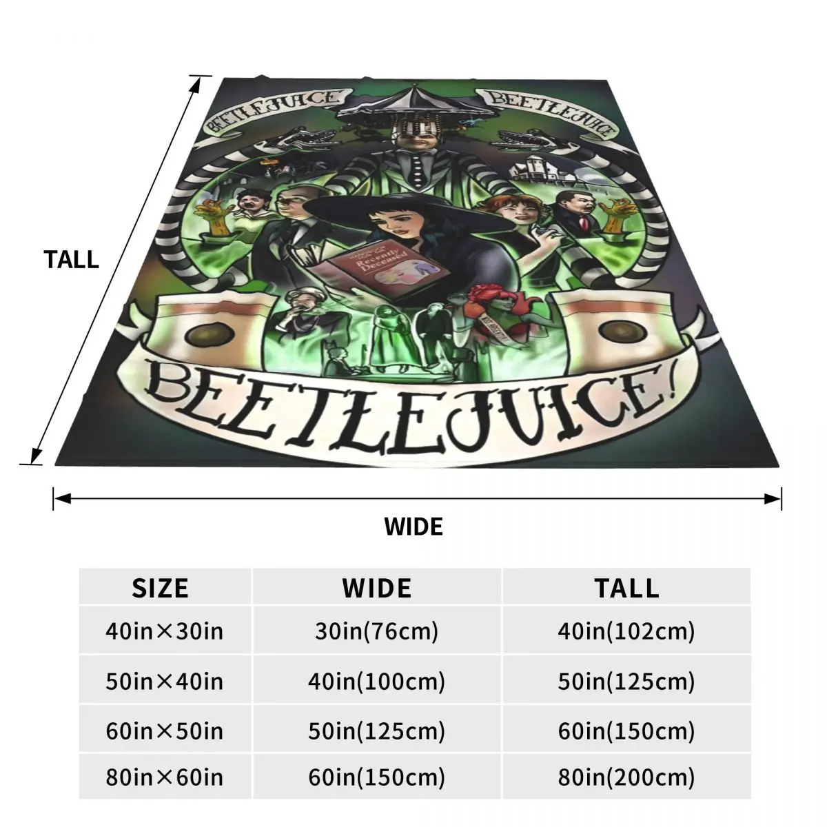 B-Beetlejuice готическое художественное одеяло мягкий теплый узор плюшевое для