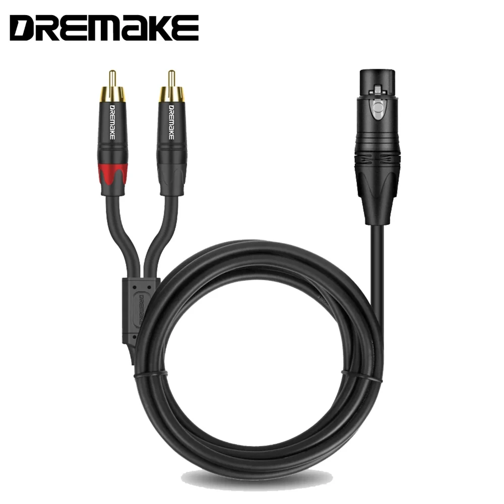 2RCA папа на XLR мама Аудио несбалансированный кабель 3-контактный двойной разъем RCA