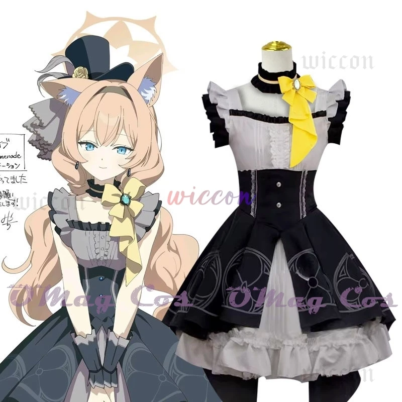 Аниме игра синий архив Iochi Mari косплей костюм женское платье для девочек парик