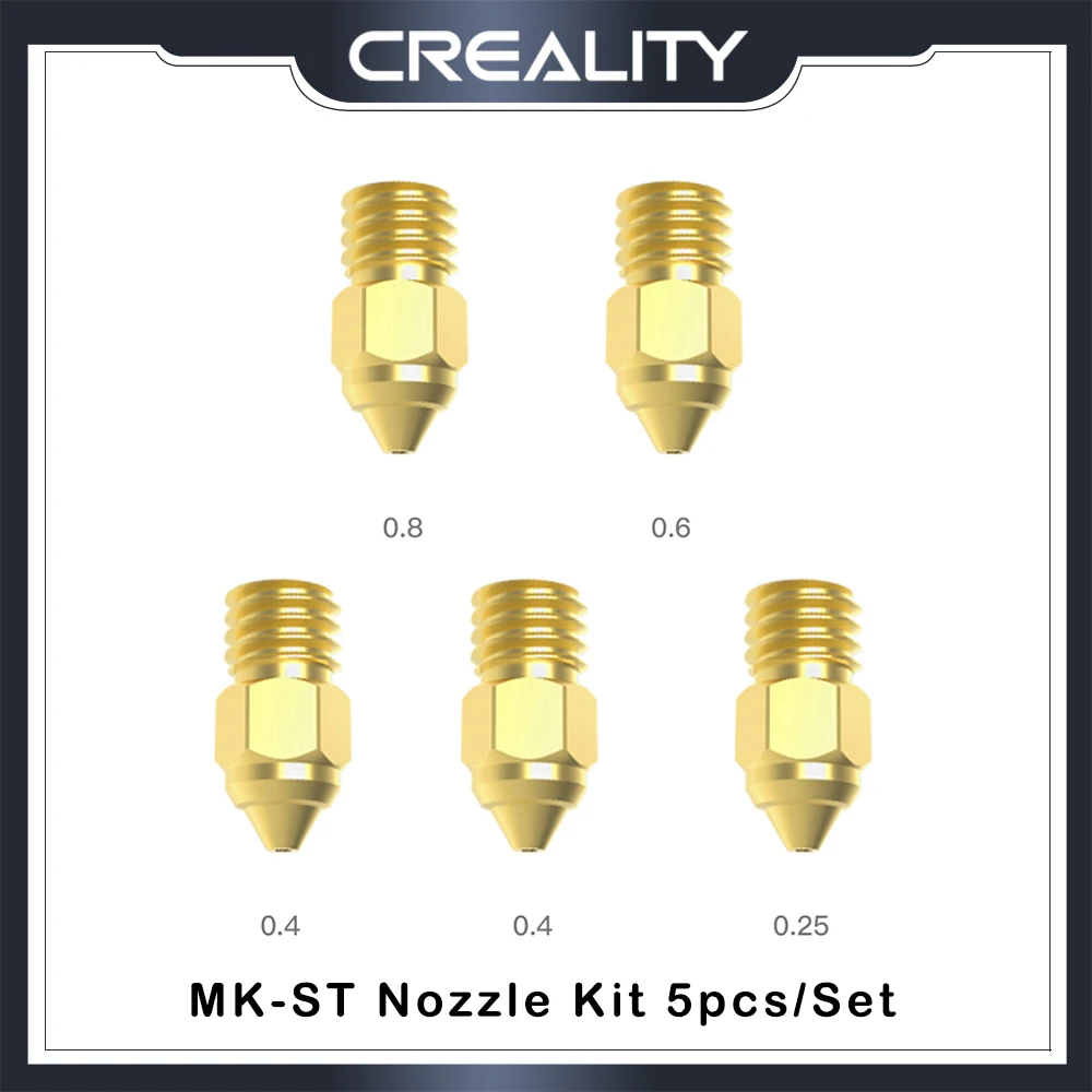 Creality 3D Printer Part 5Pcs/Set MK-HF Nozzle Kit MK-ST Mix Size Original for Ender 3 S1 Ender-3S1 PRO Cr-6 SE Ender3 Series