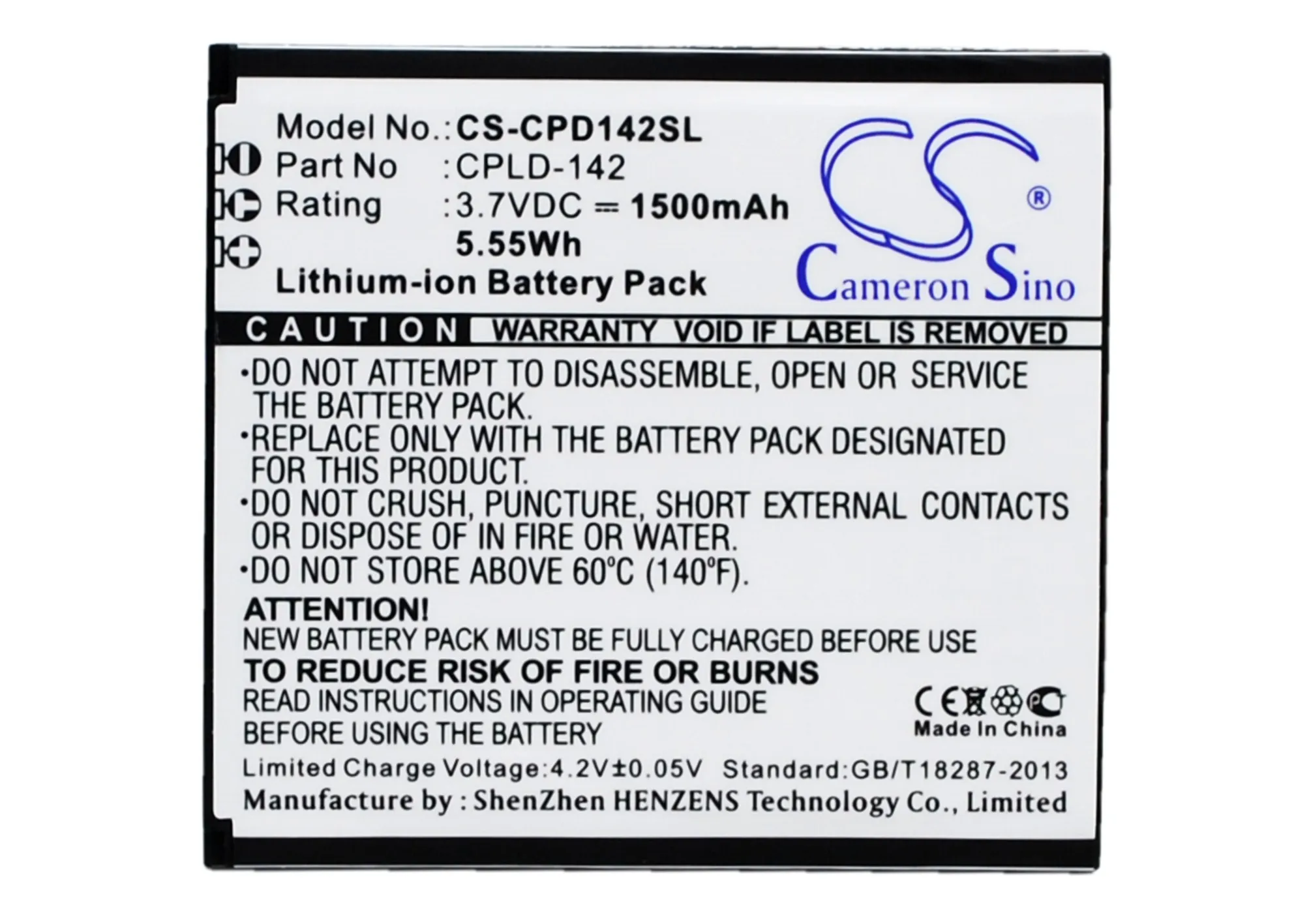 

CS 1500mAh / 5.55Wh battery for Coolpad 5313S CPLD-142