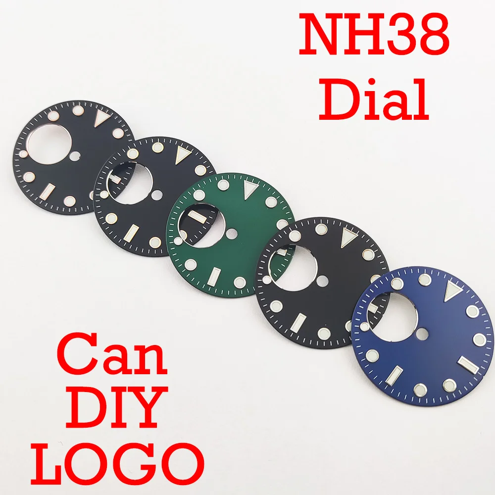 Часы Diver Dial NH38 Механизм 28 5 мм Синий/Зеленый/Белый/Черный Полый циферблат