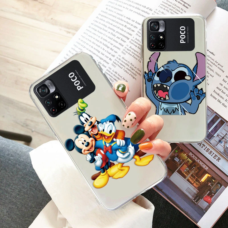 Прозрачный силиконовый чехол-накладка для POCO M4 Pro 5G Микки Минни Маус Дейзи