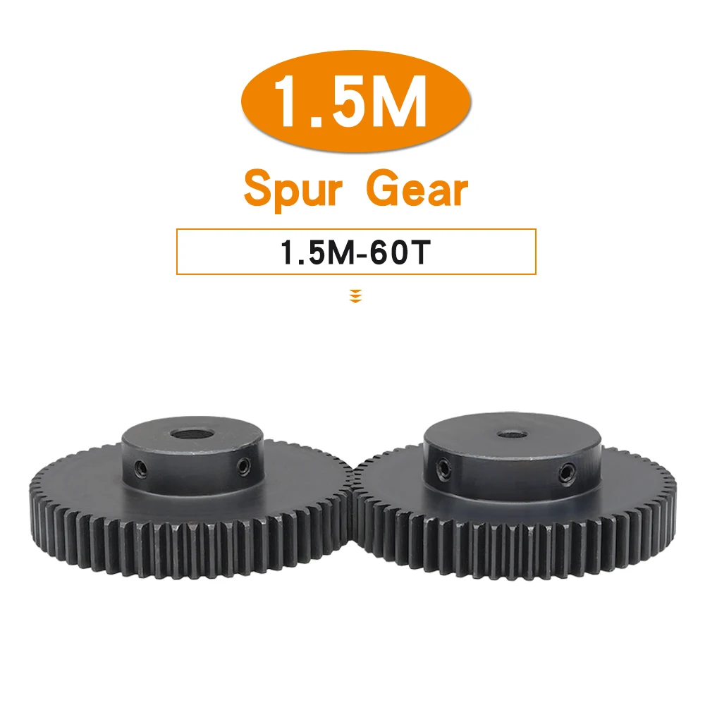 

Metal Gear 1.5 M-60T Bore Size 8/10/12/14/15/16/17/19/20/25 mm Transmission Gear Blackening SC45#Carbon Steel Teeth Height 15mm
