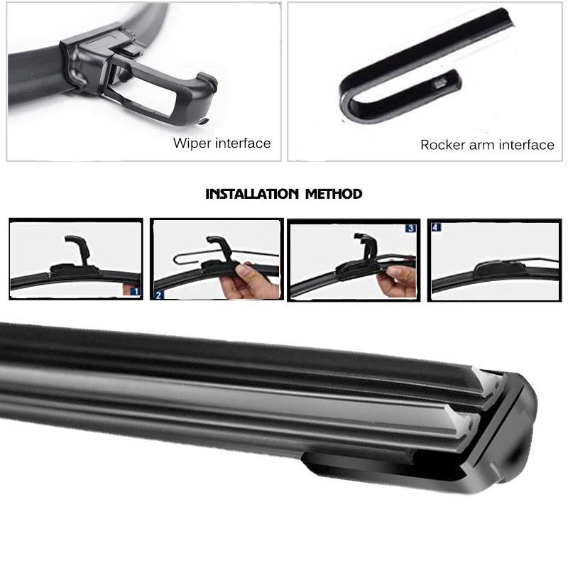 Щетки стеклоочистителя автомобиля, универсальные мягкие двухслойные резиновые безрамные щетки без кронштейнов, аксессуары для ветрового стекла, переднее окно