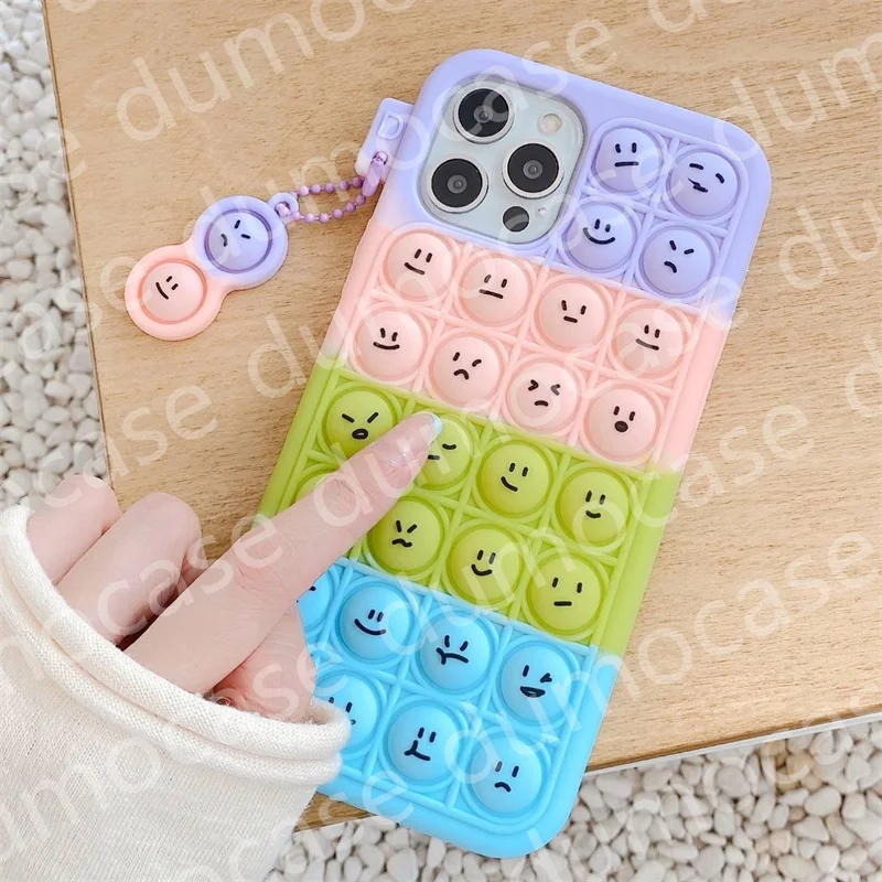 Push It Bubble Relieve Stress Rainbow Case for Xiaomi Mi 11 10T Lite Poco F3 M3 X3 Pro Redmi Note 10 9 8 Pro Soft Silicone Cover