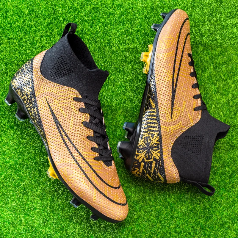 2023 New Football Boots For Men High-Top Soccer Shoes Anti-Skid Football Cleats Sport Sneakers For Kids Boy Krampon Futbol Erkek