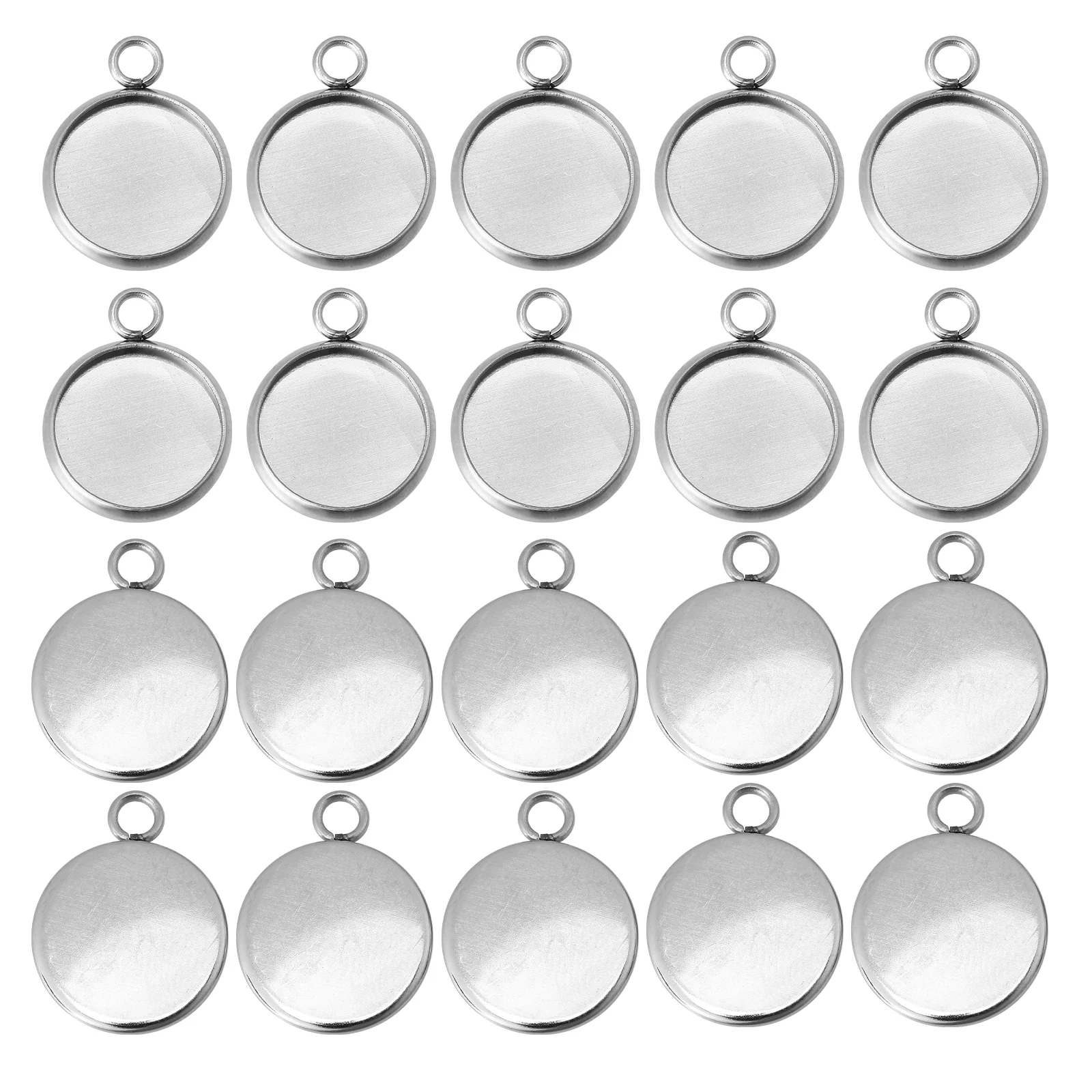 

Pendant Tray Base Making Blank Rustproof Basin Gemstone Steel Diy Setting Bezel Welded Supplies Connector Round Display Necklace