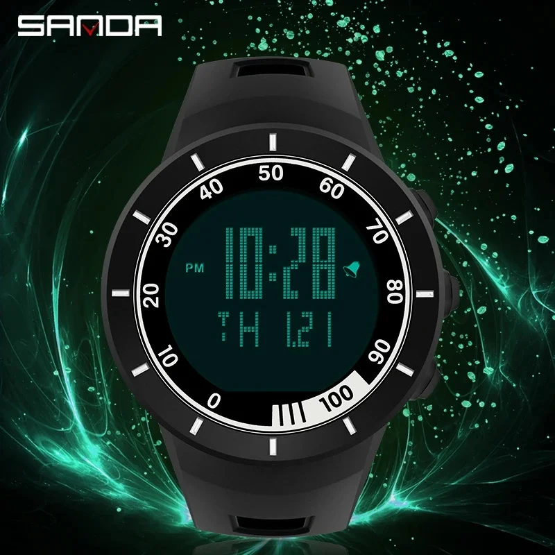 

SANDA 9001 Top Brand Mens Luminous Digital Display Military Watches Sports Chronograph 50M Waterproof Fashion Electronic Watch