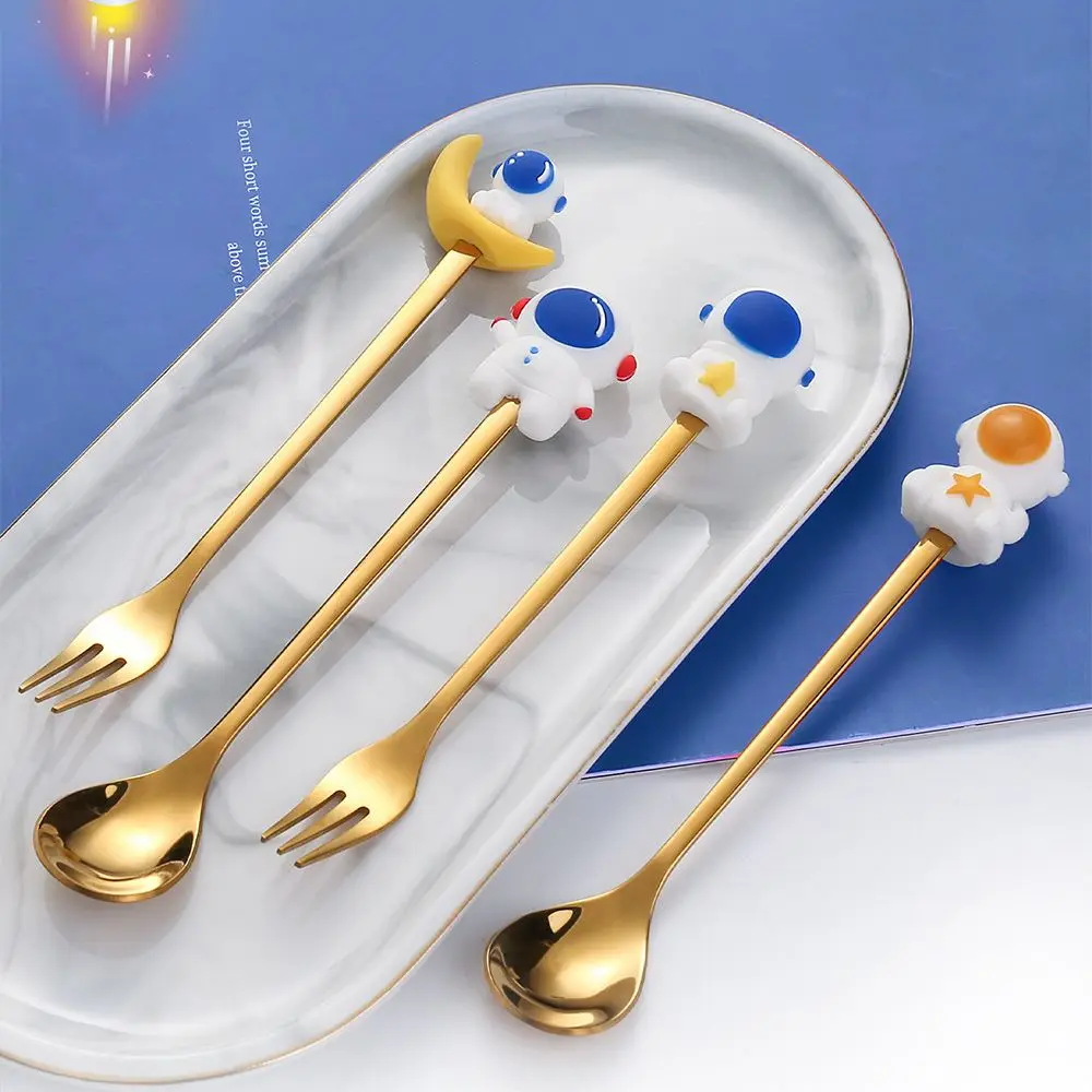 

Tableware Creative Dinnerware Stainless Steel Forks Fruit Animal Shape Coffee Stirring Spoons Cartoon Astronauts