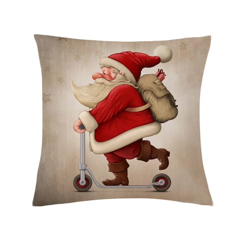 Christmas Pillow Case Cover Merry Santa Claus Decorative Pillowcases Creative Cartoon