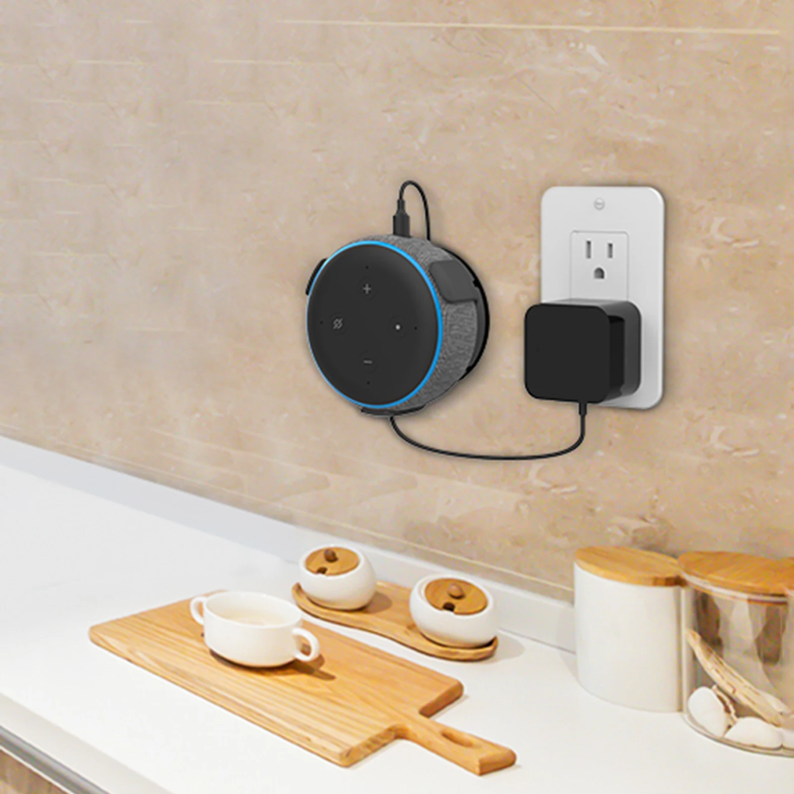 Настенный держатель для динамика чехол Echo Dot 3-го поколения со встроенным кабелем
