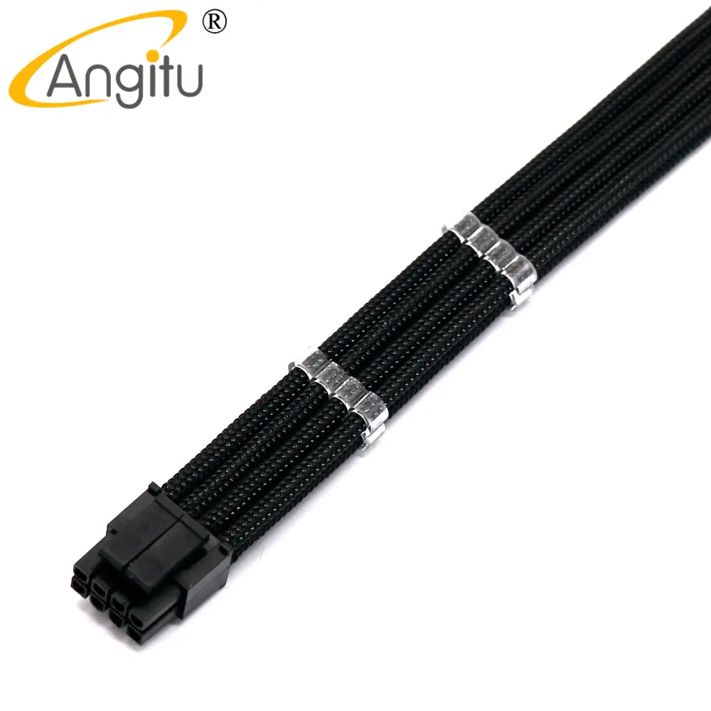 Angitu 20/30 см Премиум 4 + 4 контакта до 8 контактов ЦП/ATX/EPS Удлинитель силовой кабель 11 цветов на выбор UL 1007 18awg с гребнями