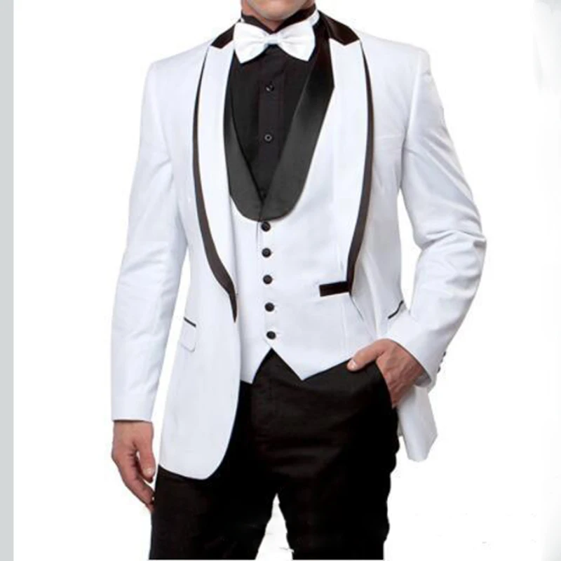 

2022 New Popular One Button Groomsmen Shawl Lapel Groom Tuxedos Men Suits Wedding/Prom Best Man Blazer ( Jacket+Pants+Vest+Tie)