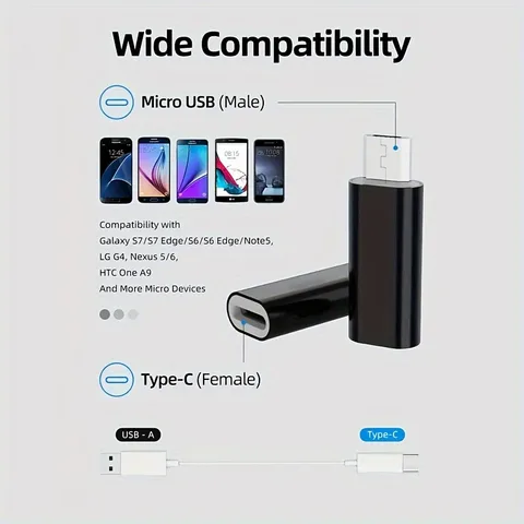 4 шт. адаптер USB C к Micro USB, гнездовые преобразователи типа C, зарядка и синхронизация данных для Galaxy S7 и других устройств с микропортовым устройством