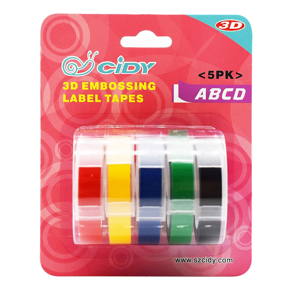 5 шт. сменные насадки для этикеток 9 мм * 300 см/рулон DYMO 12813/12814/1610/1540/1535/1575/17266