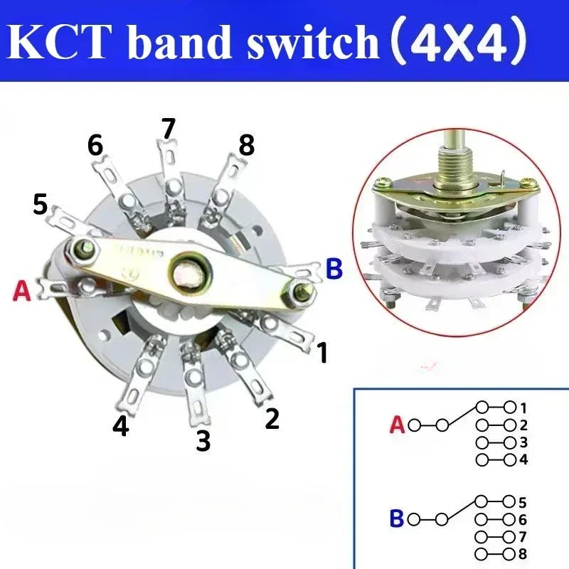 

1 шт. KCT 1-4 колода диапазона селектор поворотного переключателя