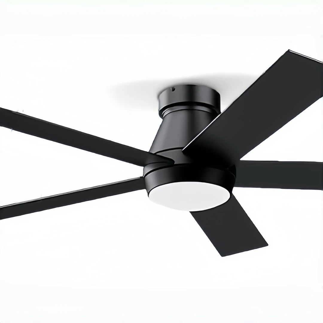 Фото Современный минималистичный потолочный вентилятор с 5 лопастями и подсветкой для гостиной, спальни, столовой, кафе, ресторана, дома, для низких потолков №5