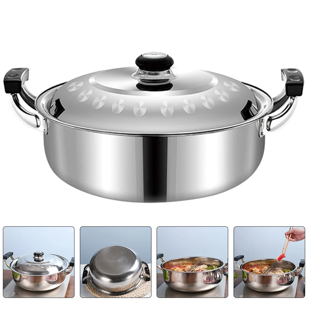 

Pot Shabu Hot Soup Cooker Divider Chinese Ramen Kitchen Induction Divided Sided Dual Korean Noddle Stove Metal Mongolian Hotpot