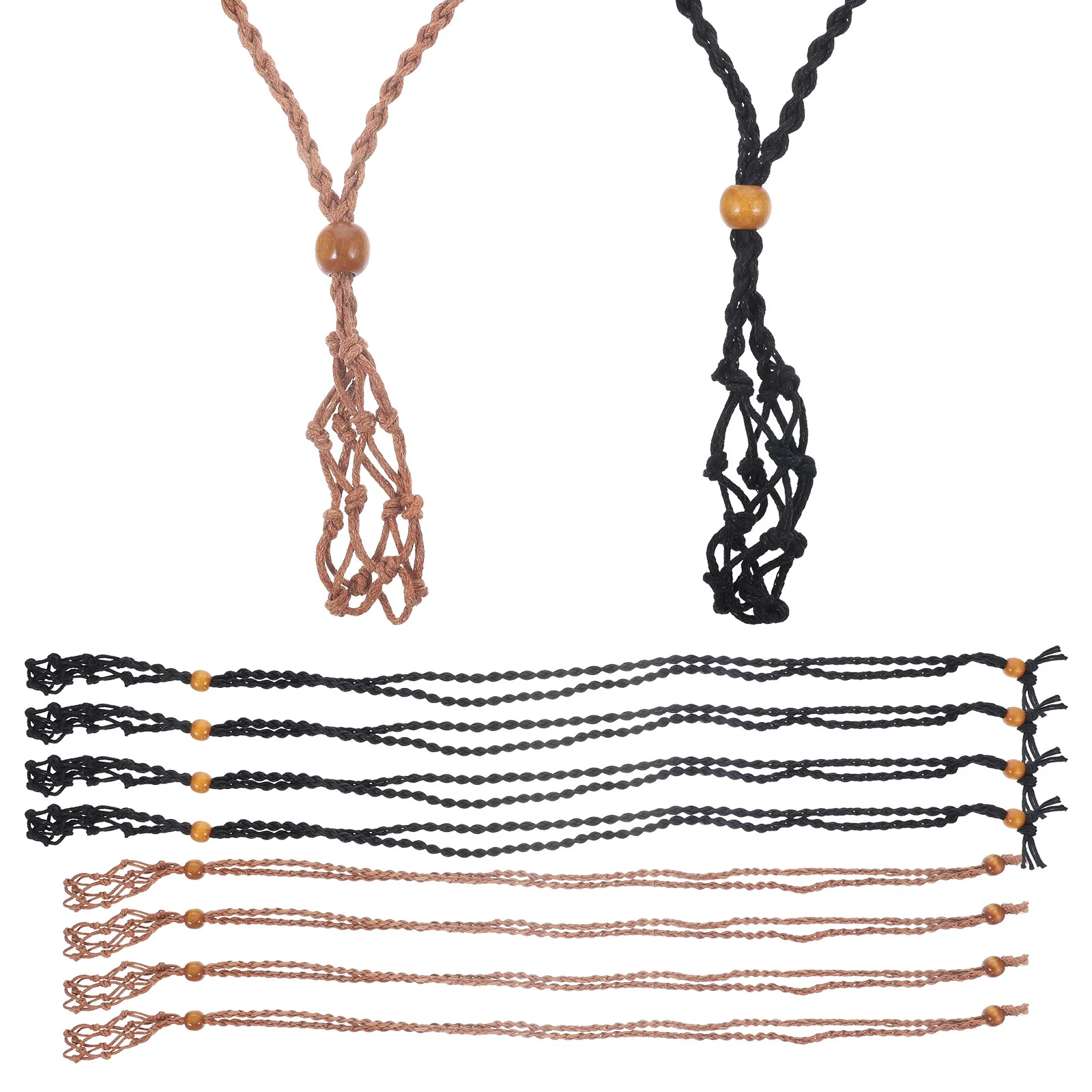 

10pcs Woven Stone Cage Necklace Fashionable Stone Holder Necklace Woven Stone Holder Necklace