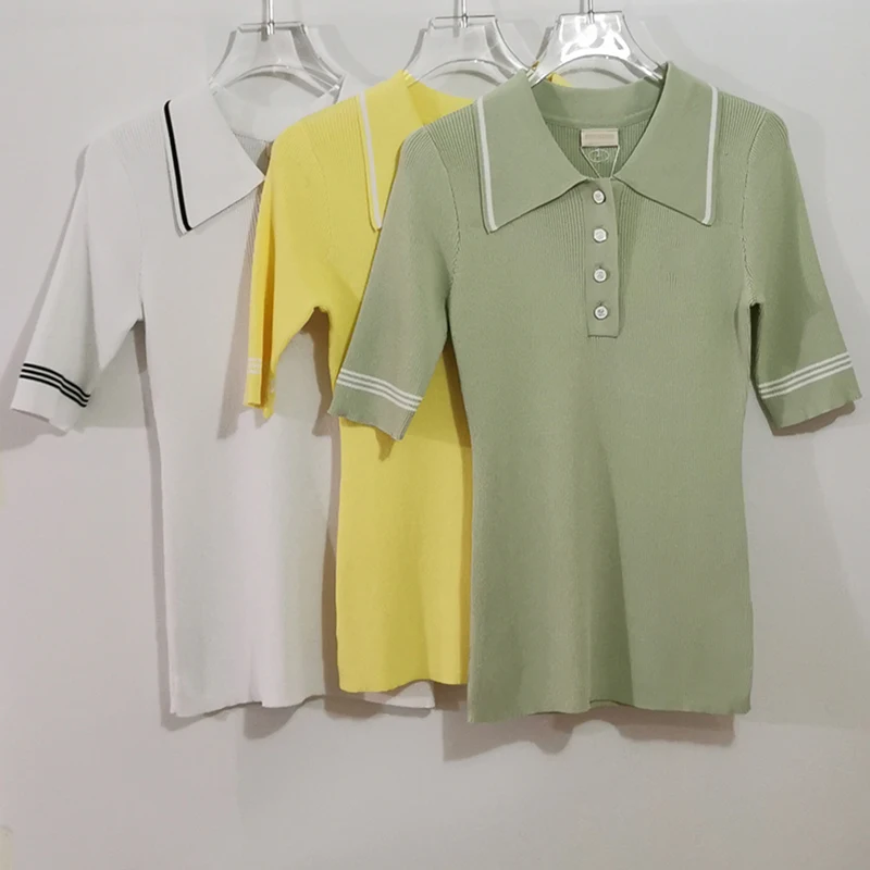 

Женский облегающий свитер для гольфа, эластичный дышащий обтягивающий белый свитер с короткими рукавами, одежда для лета