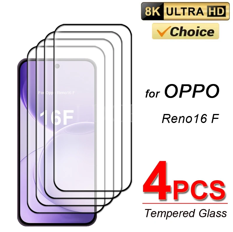 Фото 4 шт. стеклянные защитные пленки для Oppo Reno 16 F, защитная пленка для экрана Reno 16 F, закаленное стекло для Reno 16 F S №1