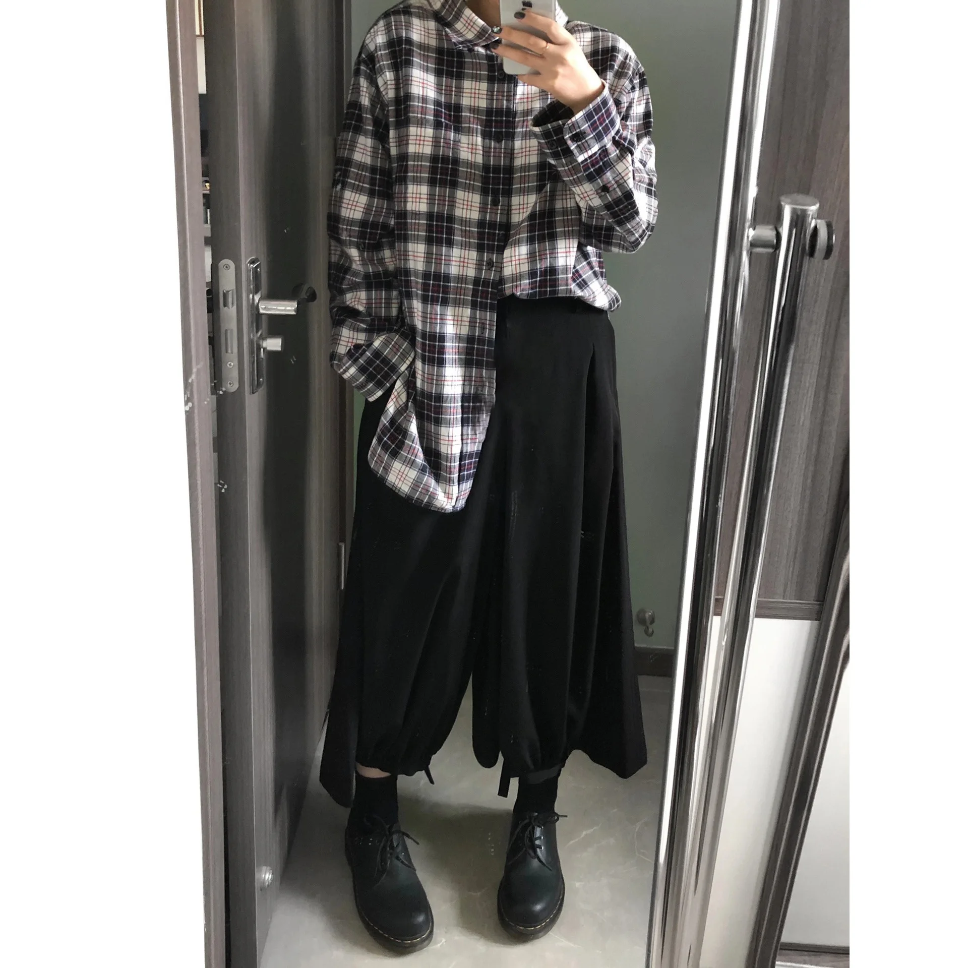 

2023 Spring and Summer Dark Personality Japanese Style High Waist Acetate Drape Wide Leg Casual Pants