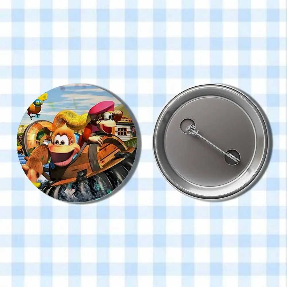 Фото D-Donkey Kong игровые значки на пуговицах, круглая креативная брошь на булавке, значок, сумка, декор, аксессуары для фанатов, подарки для друзей №2