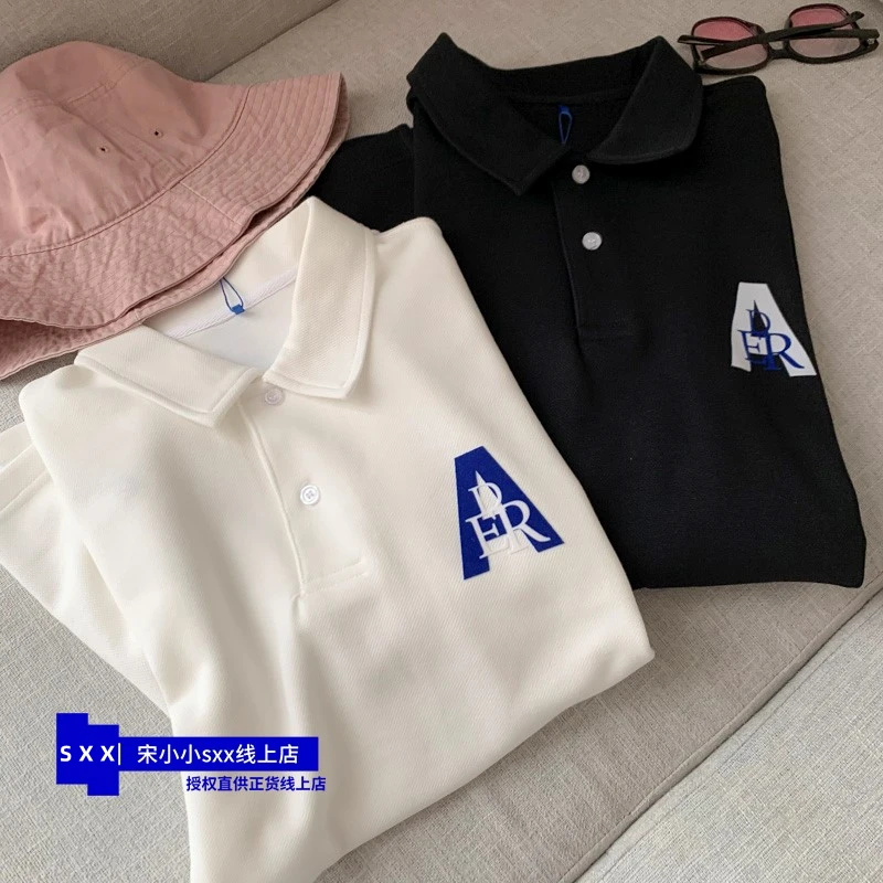 

ADER ERROR short-sleeved men and women spring and summer new loose printed couples polo shirt tops casual short-sleeved T-shirt