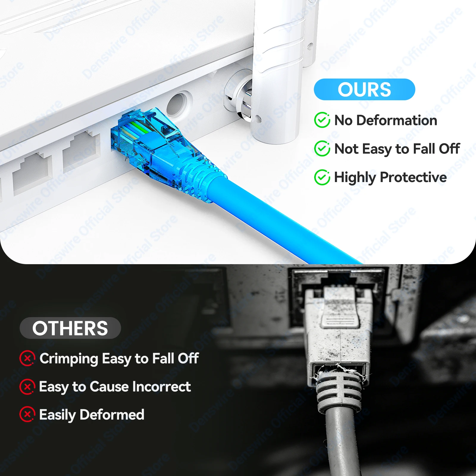Защитные колпачки для сетевых кабелей Denswire RJ45 CAT6CAT6ECAT5 из поликарбоната, ультрагибкие, прочные, разных цветов, для коннекторов RJ45 (art.: 3920dadca54bc) - 3920dadca54bc