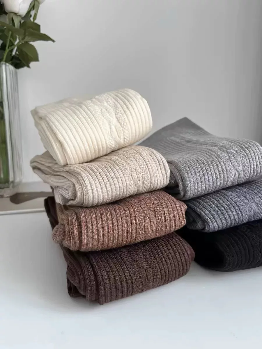 Весенне-осенние женские винтажные вязаные леггинсы Mori Girls Jacquiard 500D в японском