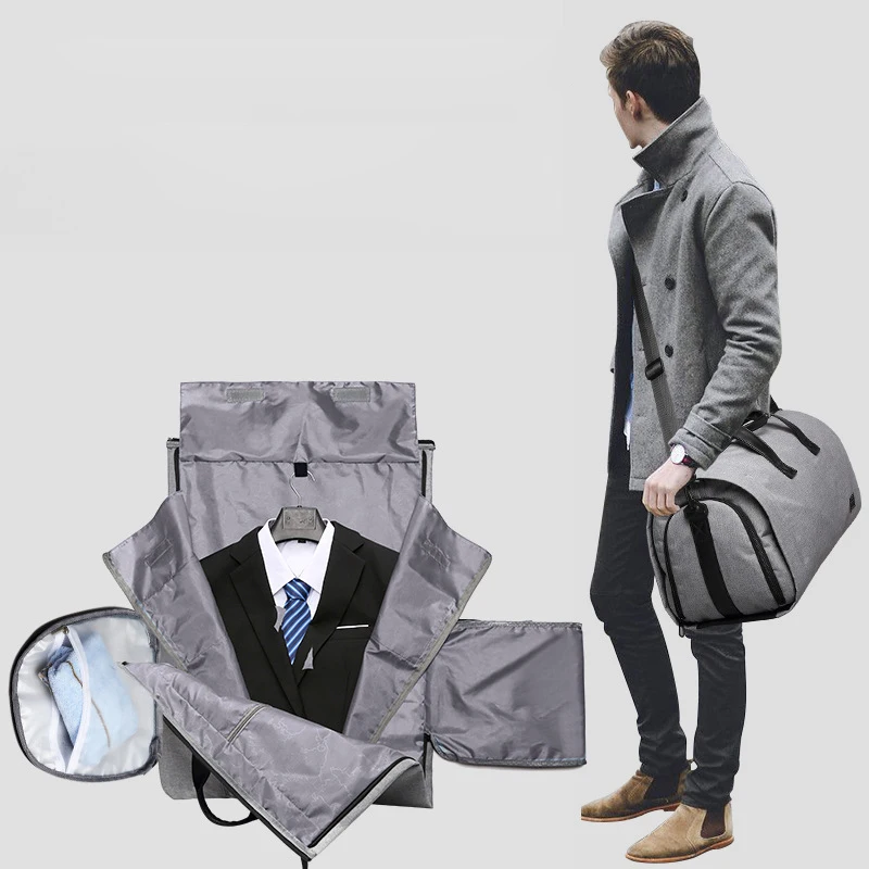 High quality business suit bag waterproof men's portable dry wet separation independent shoe warehouse travel bag