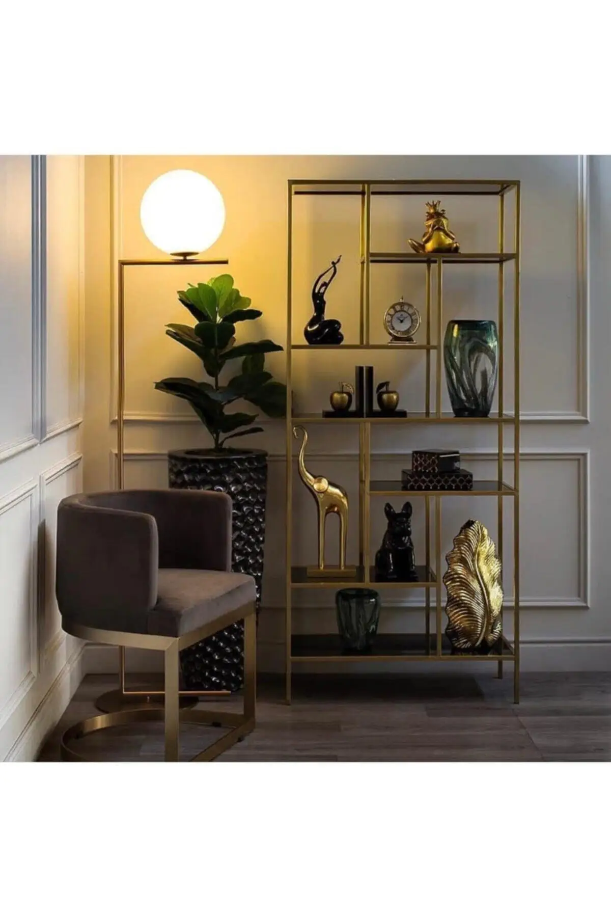 

Modern Metal Gold Bookcase coffe table