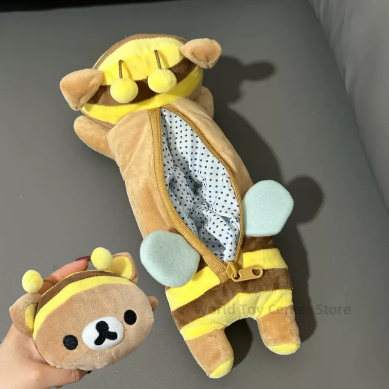 Kawaii Rilakkuma Bee плюшевый пенал для детей девочек мультяшный медведь милый