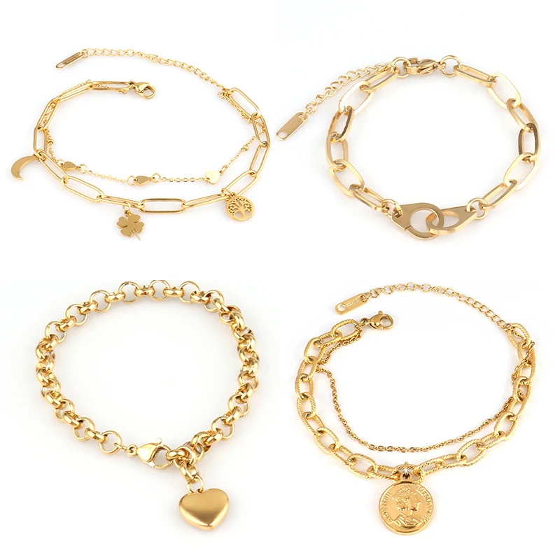 Женский браслет-цепочка из нержавеющей стали в стиле панк