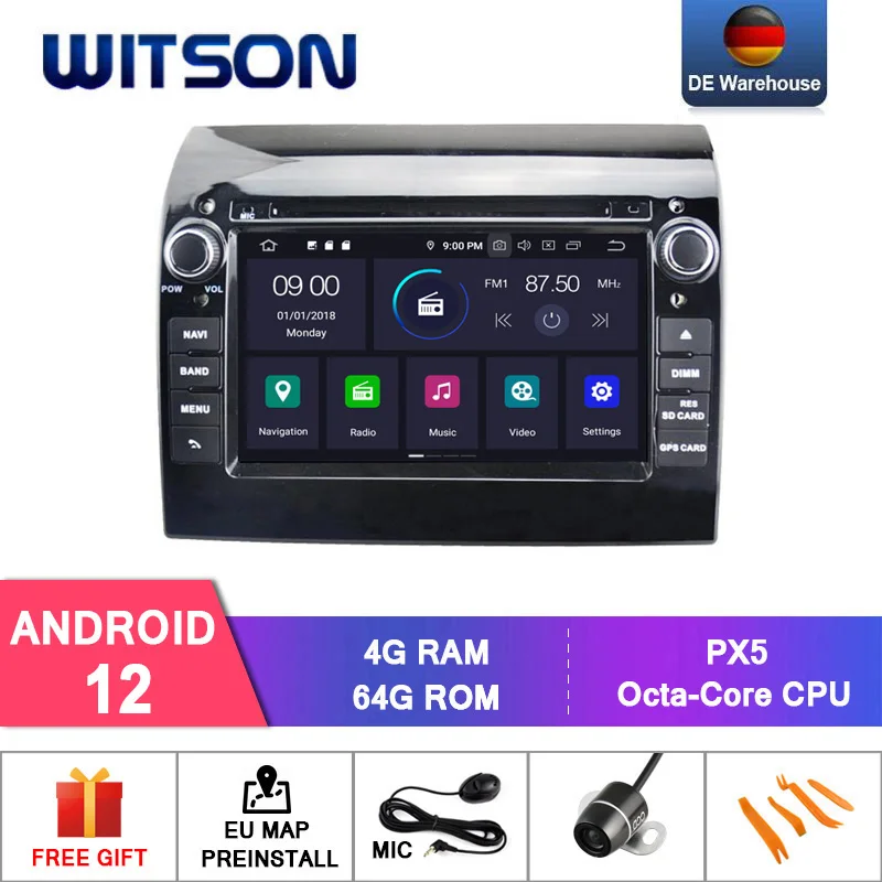 WITSON Android 12.0 Octa- core 4G+64G CAR DVD PLAYER GPS For FIAT DUCATO Wireless Carplay dvd gps touch screen car stereo - купить по