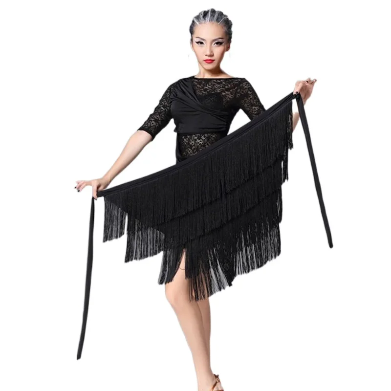 

Women Latin Dance Skirt for Women Ballroom Practice Dancing Cha Tango Salsa Samba Rumba Training Outfit Hips Scarf Dance
