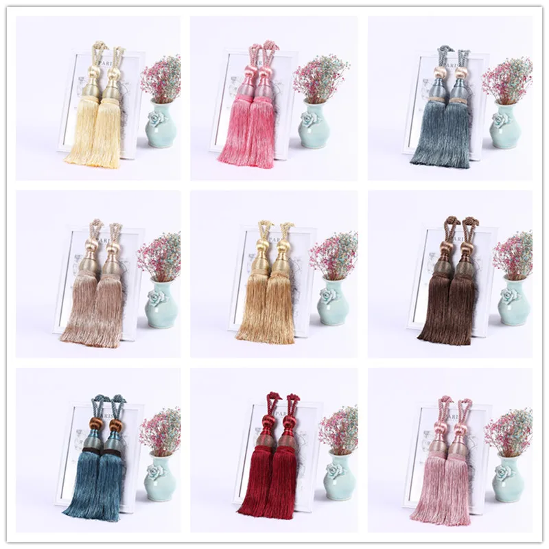 

GY6005 Gyrohome 2PCS Curtain Tassel Hanging Ball Tiebacks DrapeRope Holdbacks Tulle Voile Sheer Panel Home Dec
