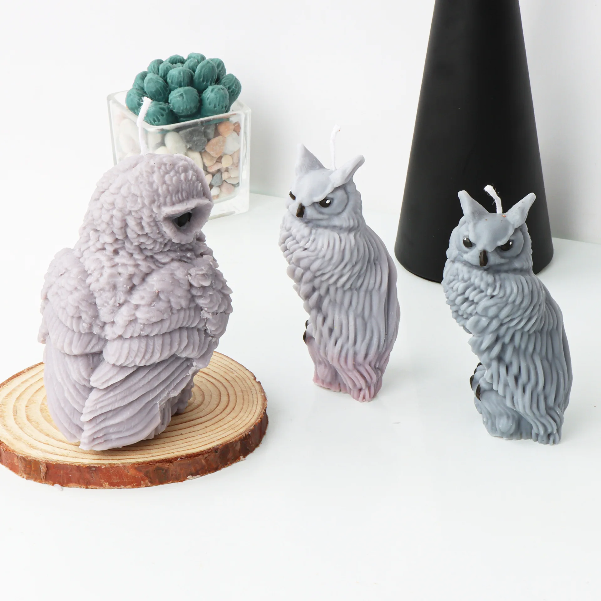 

Standing Post Twisted Head Owl Candle Silicone Mold Gypsum form Carving Art Aromatherapy Plaster Home Decoration Mold Gift Make