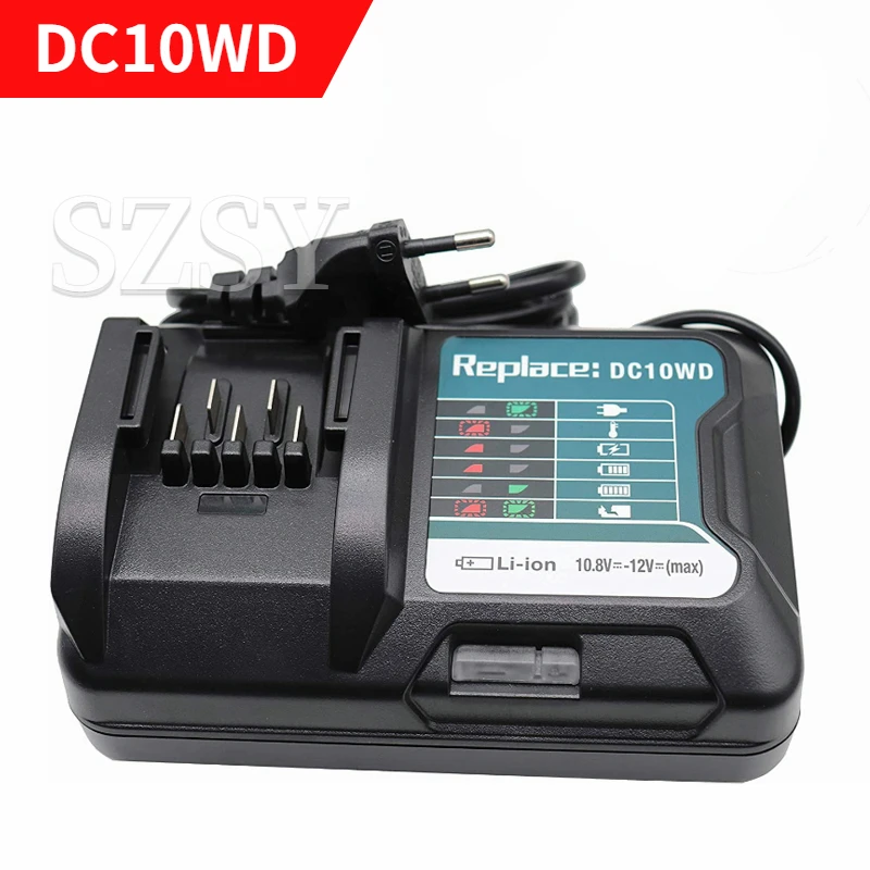 Замена зарядного устройства DC10WD для батареи MAKITA 10,8 в 12 В BL1016 BL1040B BL1015B BL1020B BL10DC10SA CL107FDWY CL107DWM AC100-260V