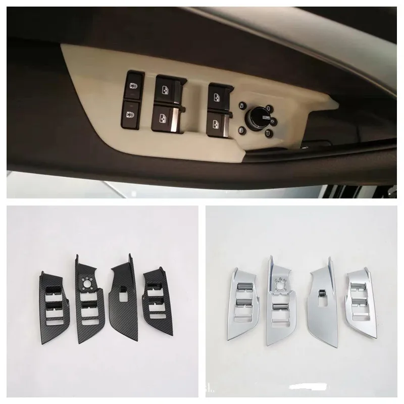 

Fit For Audi A6L 2019-2023 Car Window Lift Control Panel Trim Cover Carbon fiber /Silver ABS Car-Styling Sticker